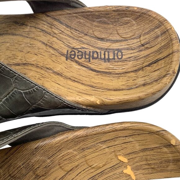 ORTHAHEEL Layla Slide Sandals 40 9 Lightweight Adjustable Croc Gray Double Strap - Picture 10 of 11